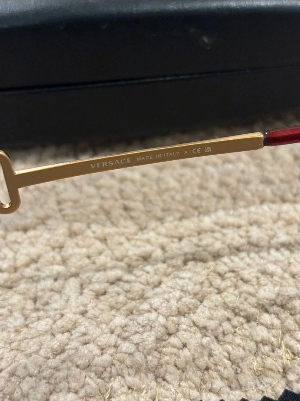Versace Burgundy/Gold Eyeglass Frames + Case